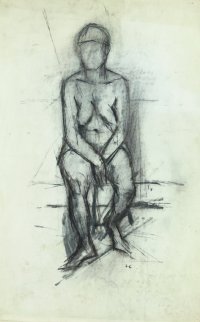 Aktstudie, Kohle auf Papier, 62 x 39 cm, 1976