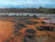 Donau Landschaft, Öl auf Leinwand 2024, 100 x 130 cm