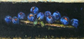 Pflaumen, Öl auf Leinwand 2024, 30 x 60 cm