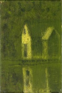 Grünes Haus, Öl auf Leinwand, 35 x 25 cm. 2012